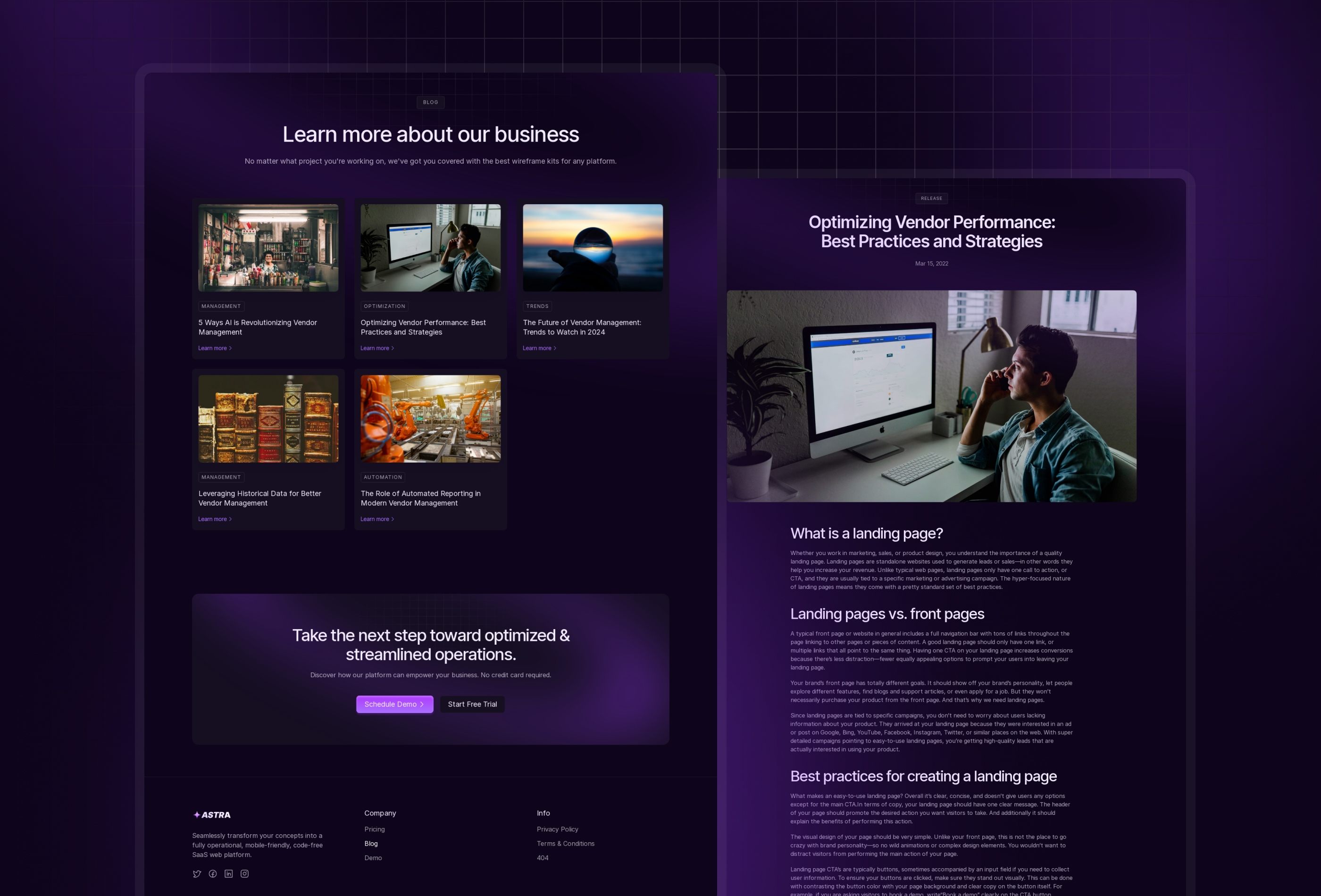 Screenshot 4 of Astra ai saas startup framer template