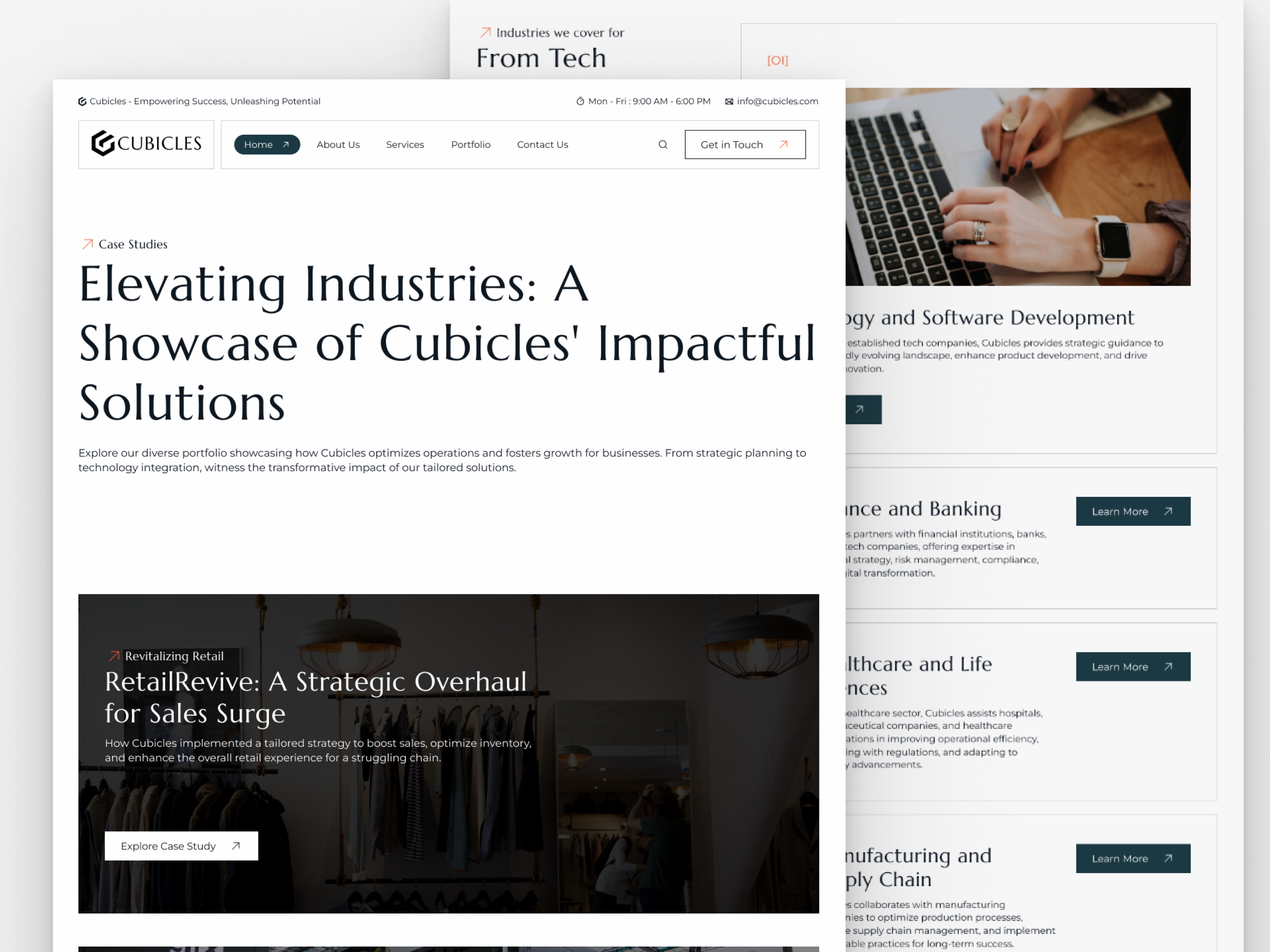 Screenshot 4 of Cubicles business and consulting website