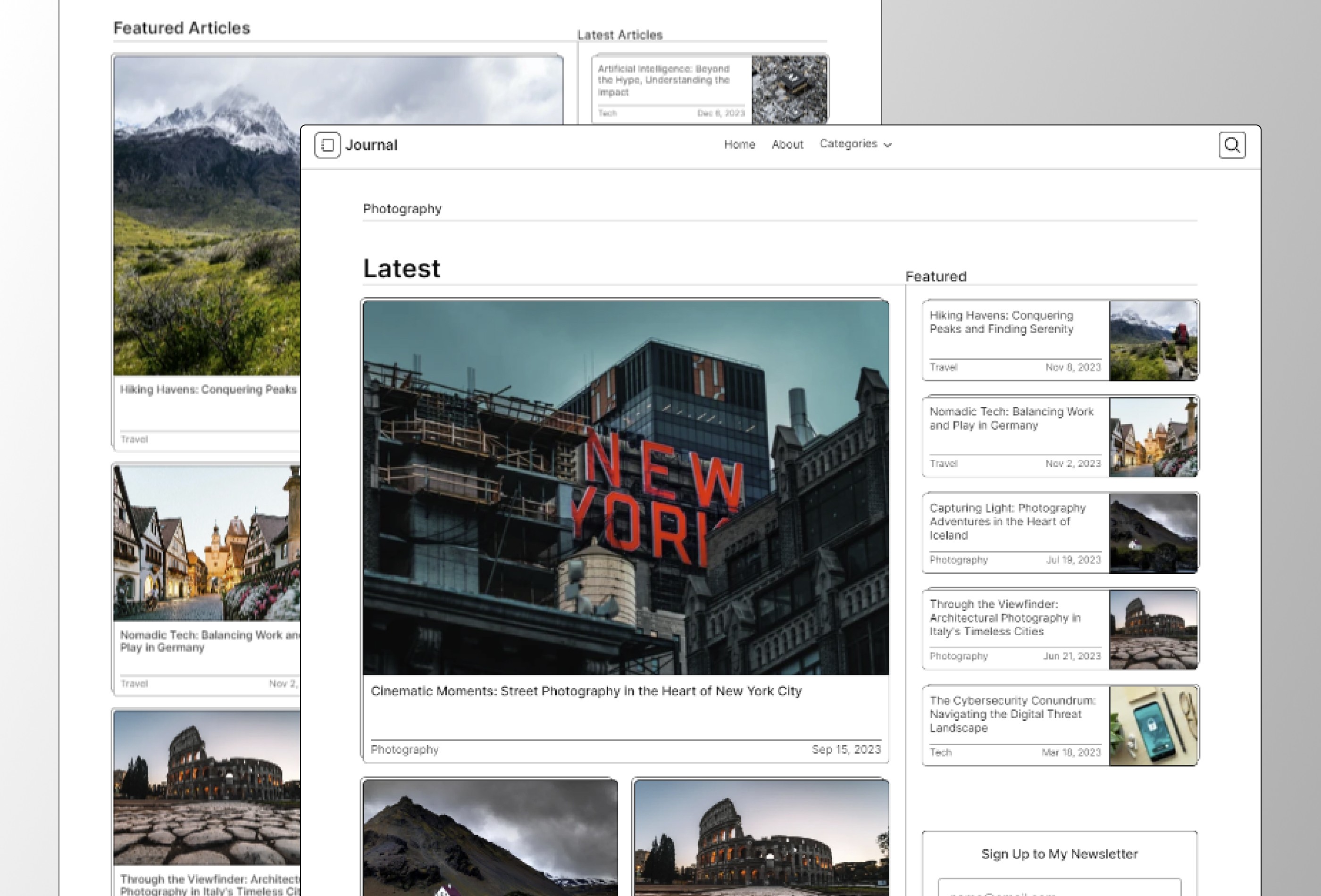 Screenshot 2 of Journal personal blog template