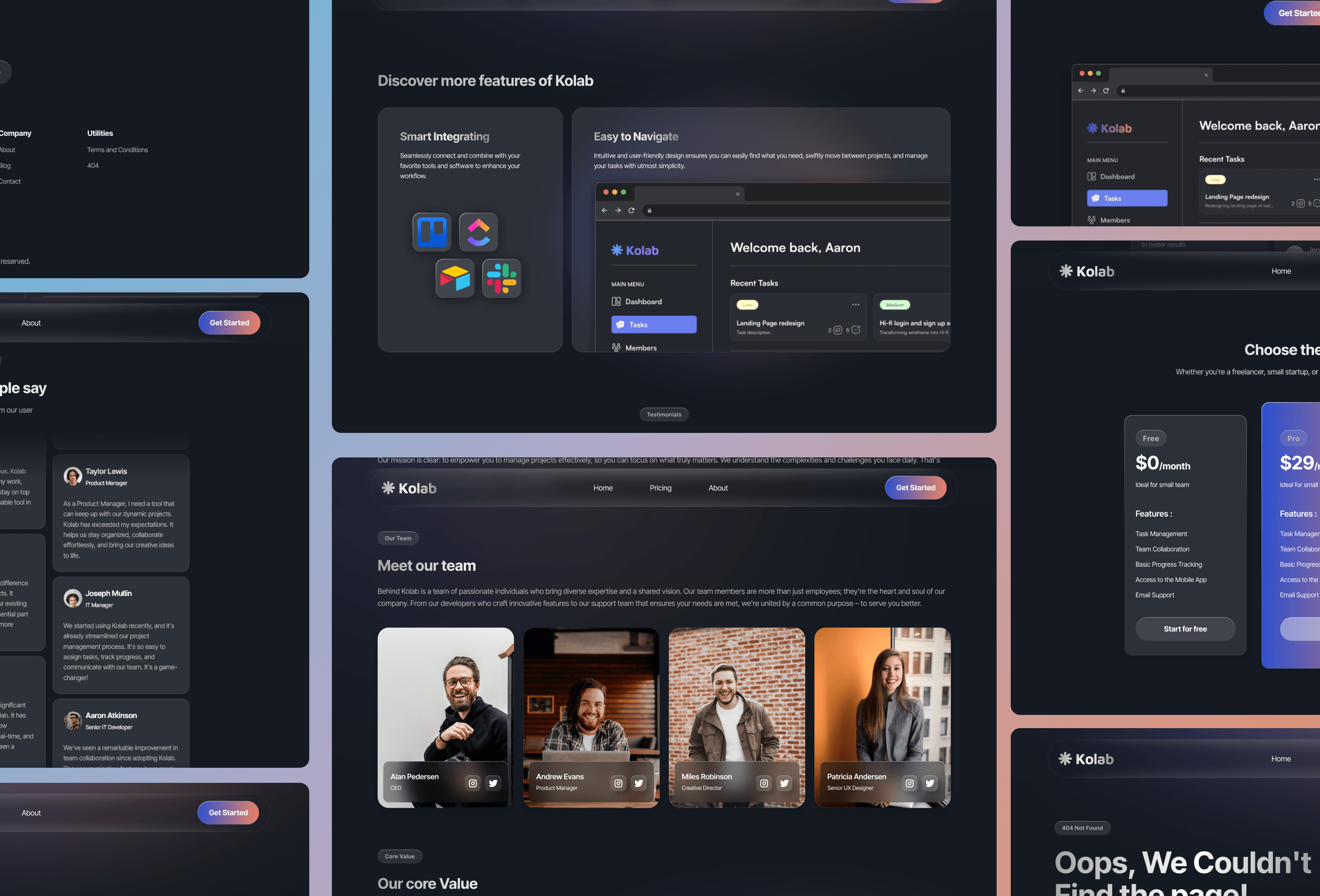 Screenshot 2 of Kolab project management website template