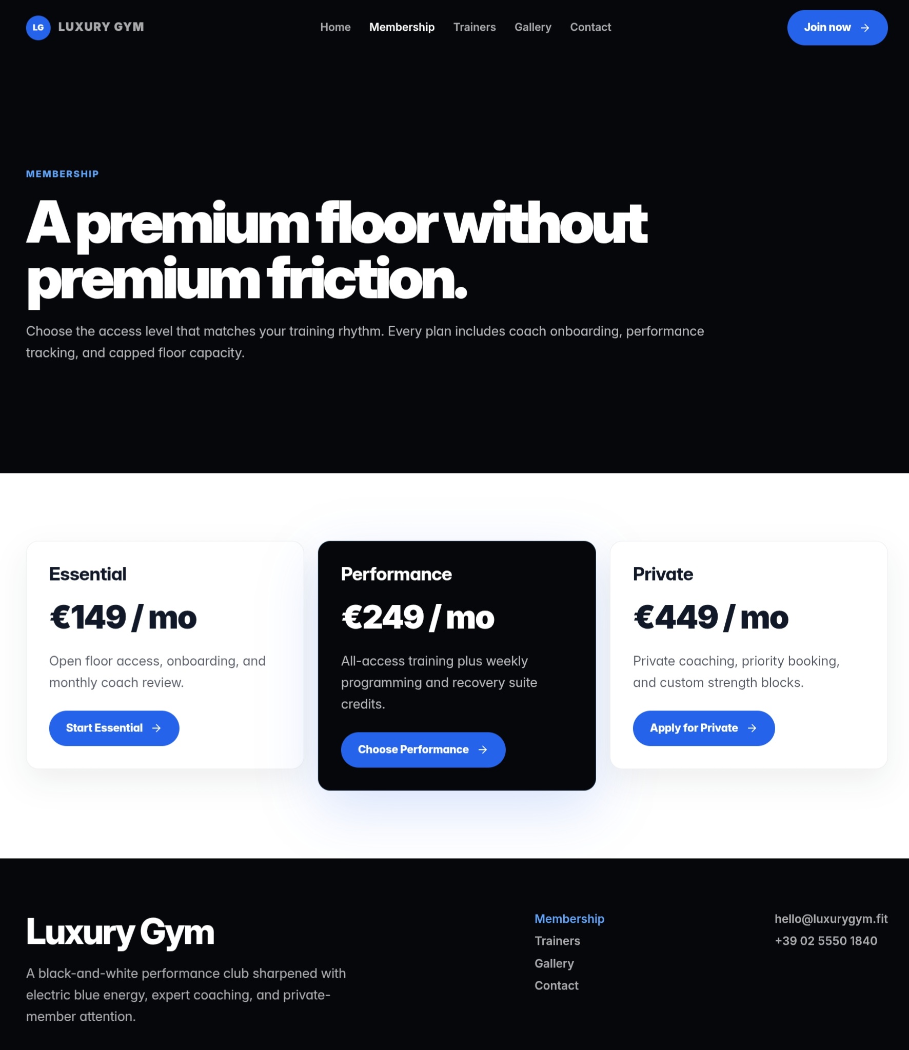 Screenshot 2 of Luxury Gym Template