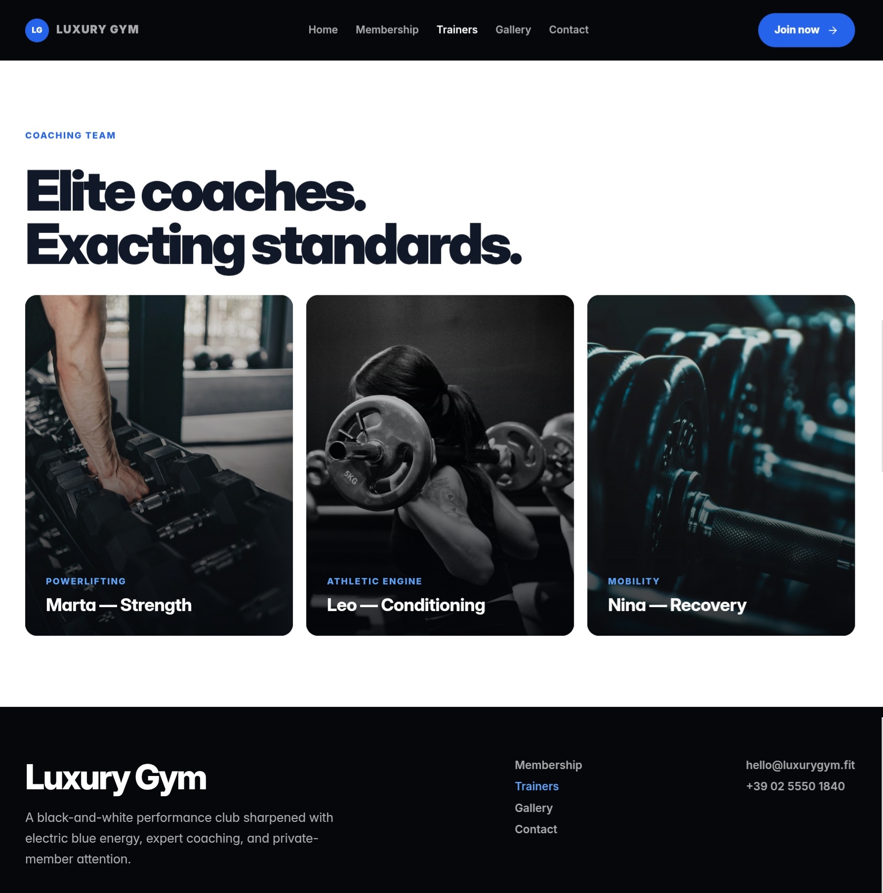 Screenshot 3 of Luxury Gym Template