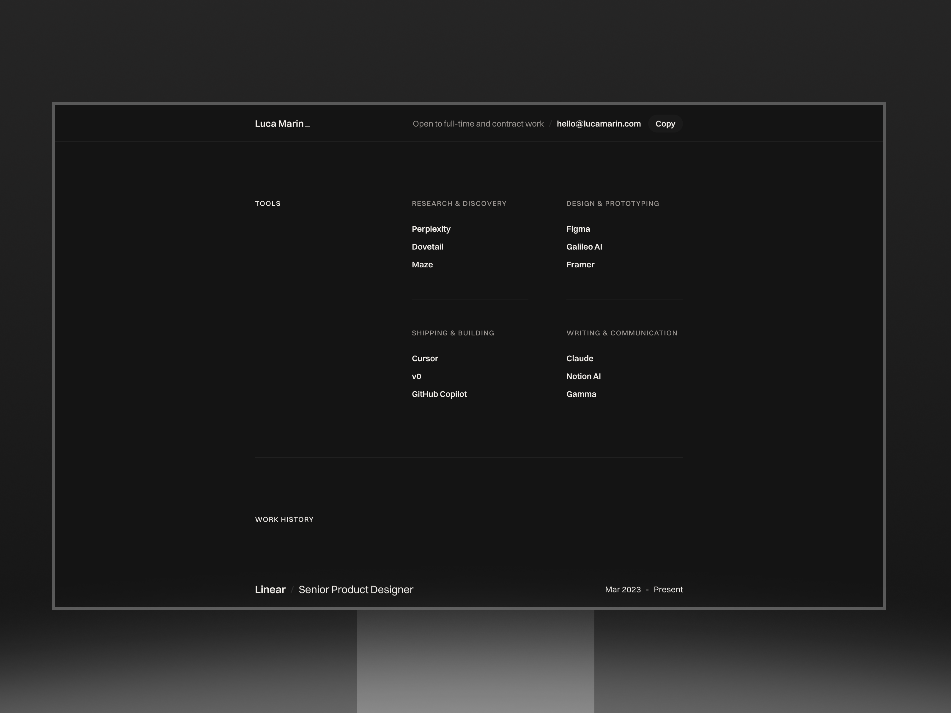 Screenshot 2 of Promptfolio Noir