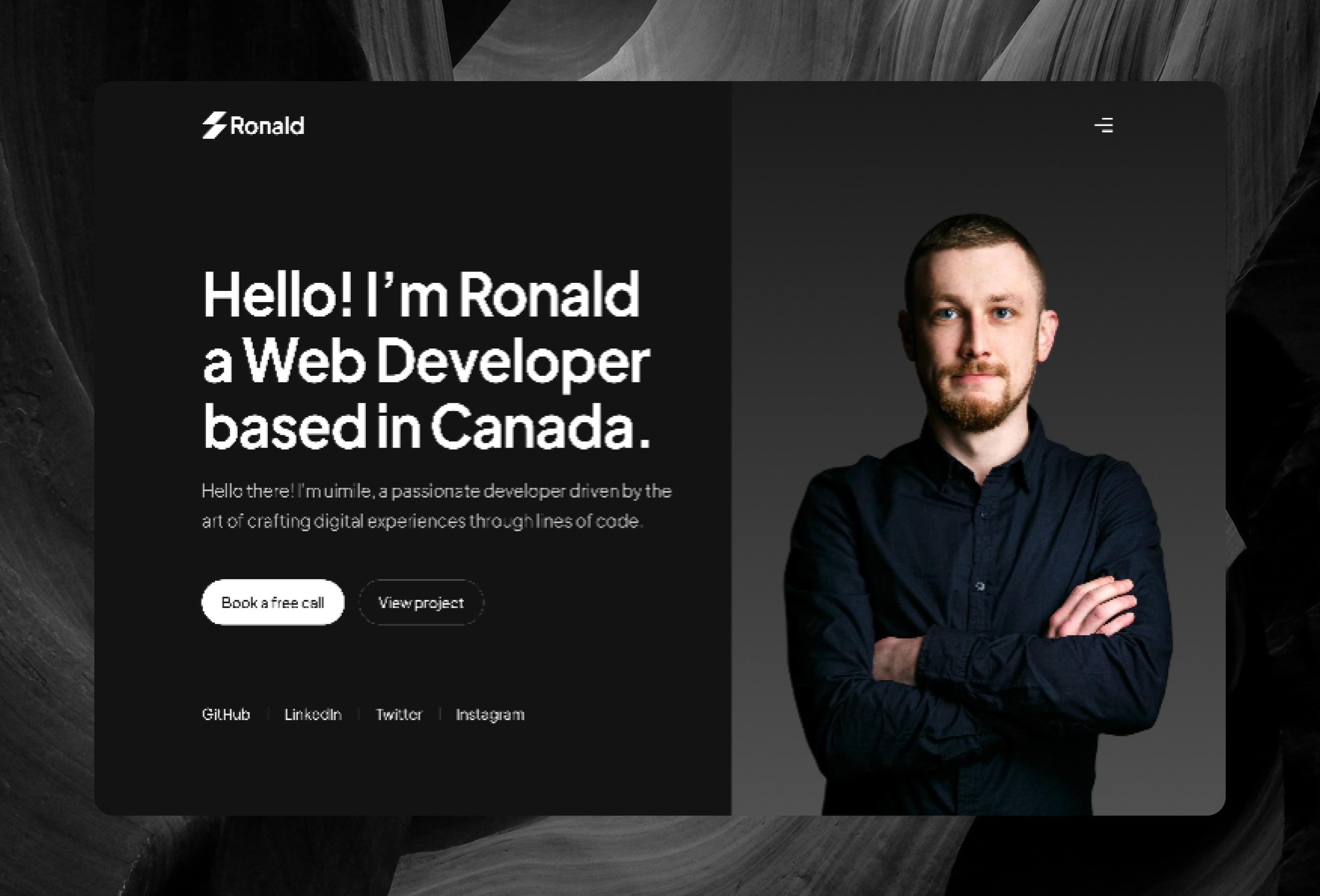 Screenshot 2 of Ronald portfolio website