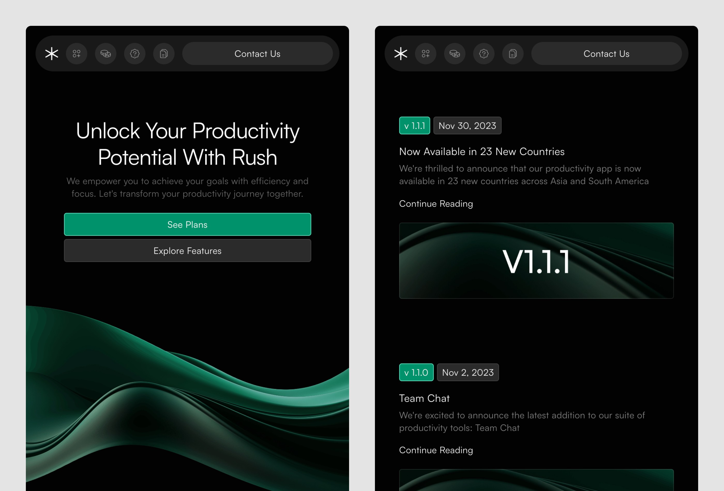 Screenshot 4 of Rush saas startup website