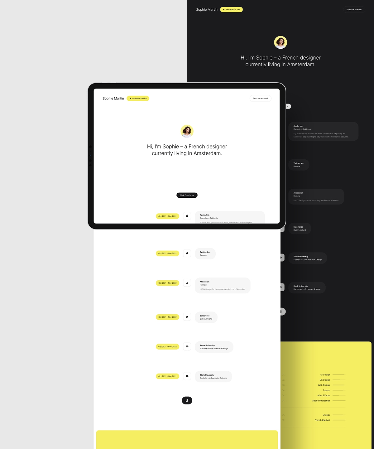 Screenshot 2 of Solide cv your framer template for cv or personal website
