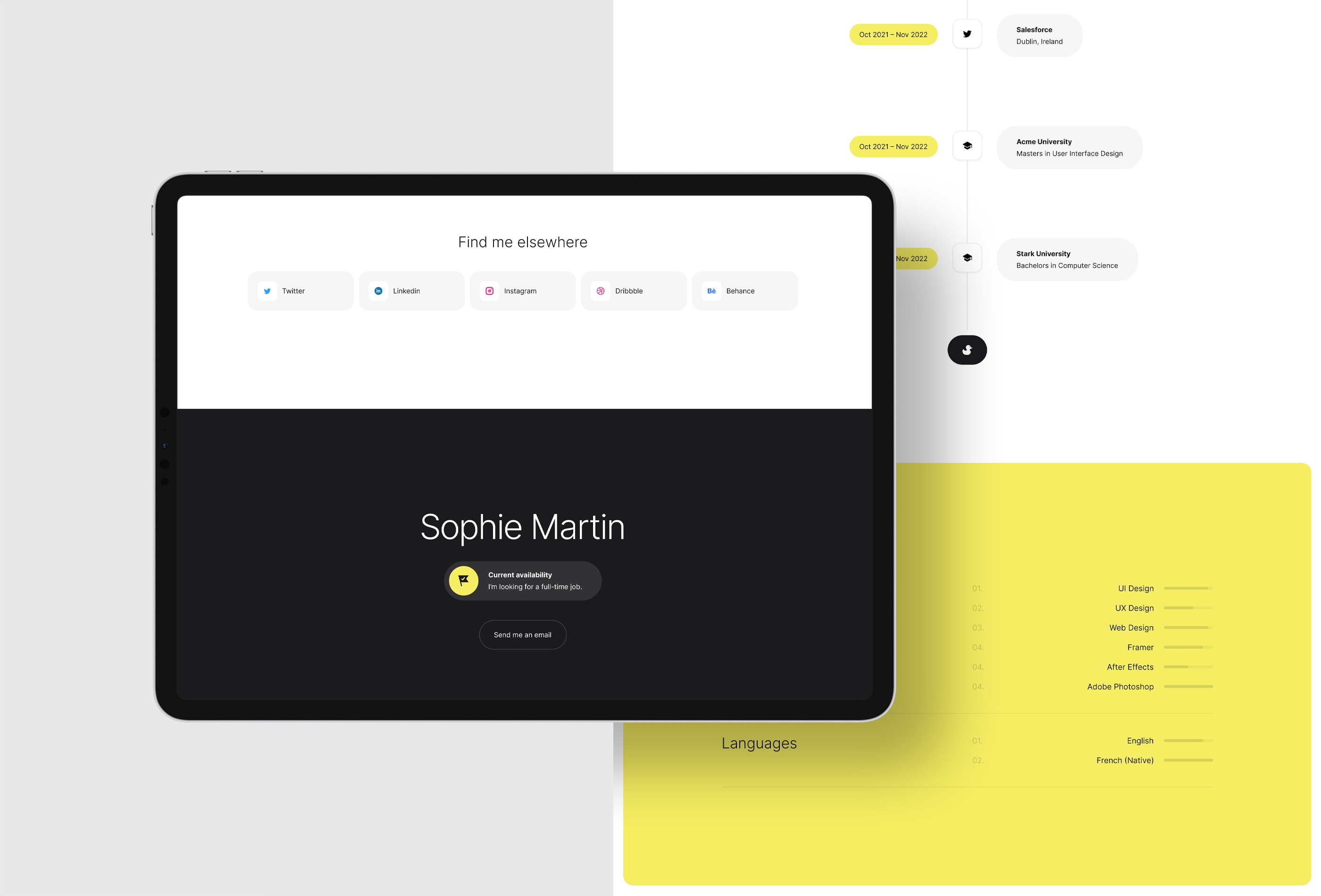 Screenshot 4 of Solide cv your framer template for cv or personal website