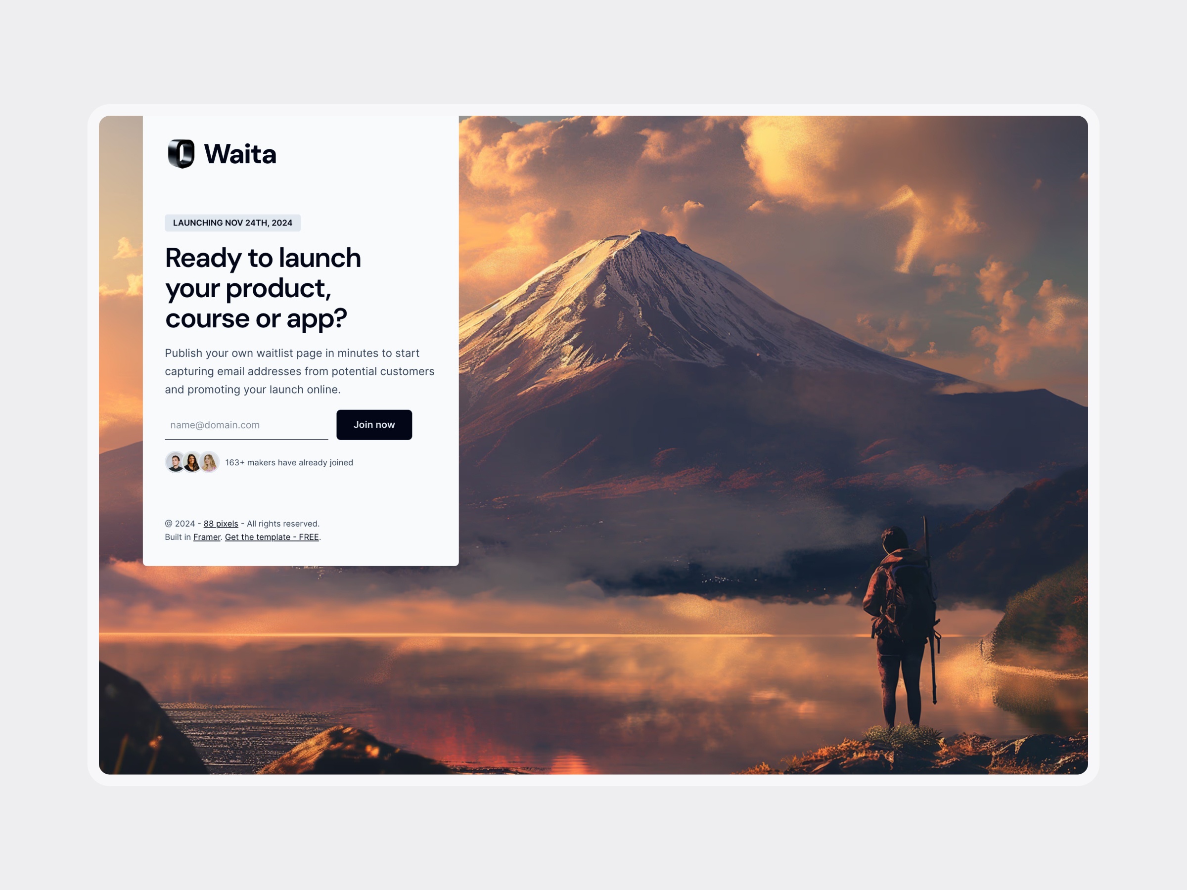 Screenshot 2 of Waita modern waitlist page