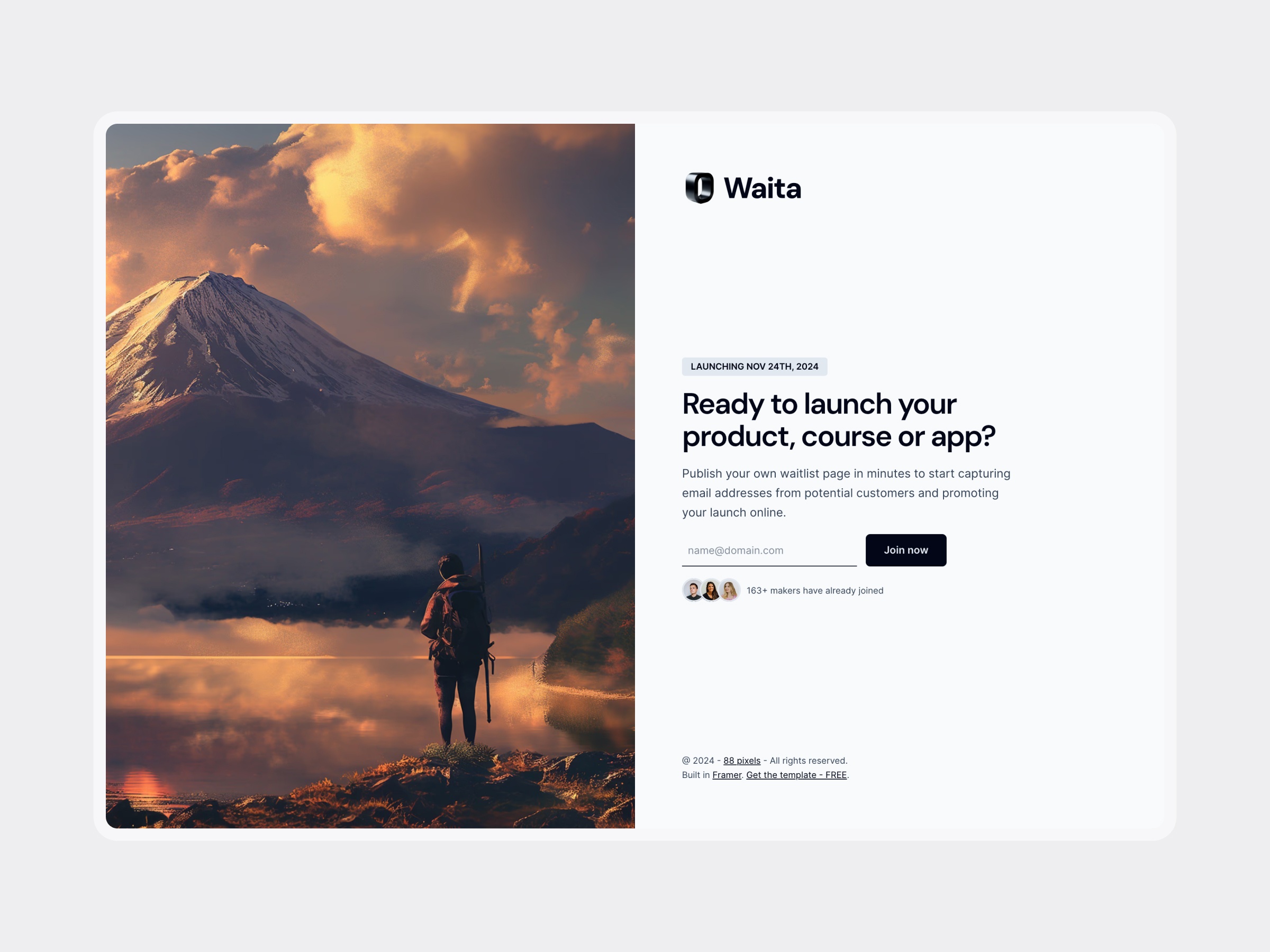 Screenshot 3 of Waita modern waitlist page